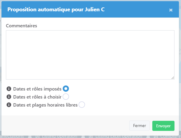 Nouvelle modale de propositions automatiques