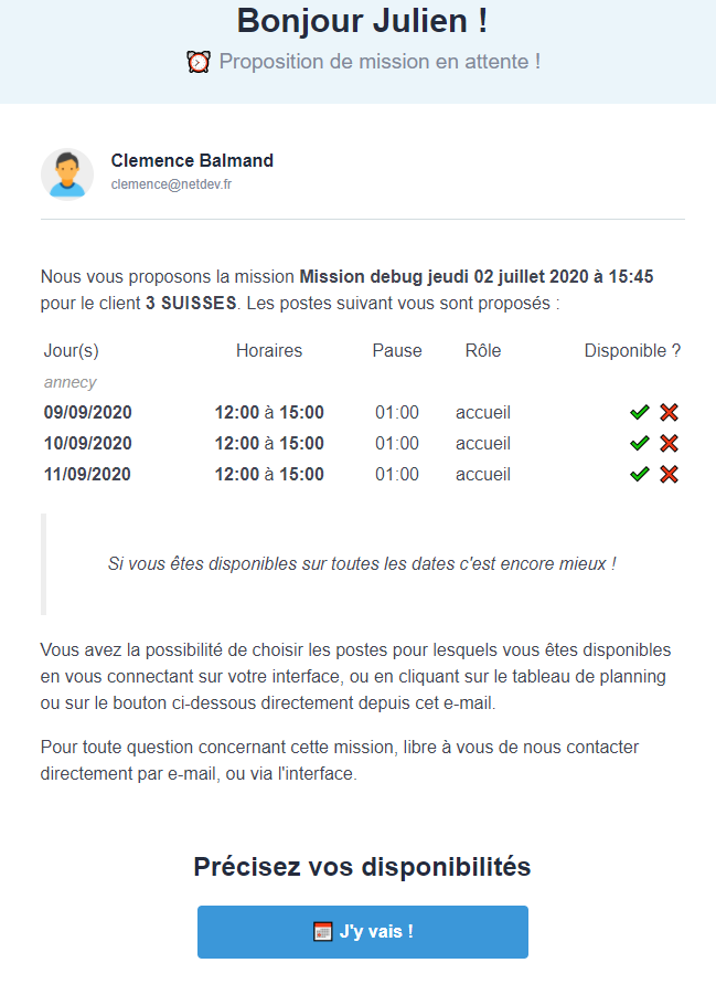 Mail version "Dates et rôles à choisir"