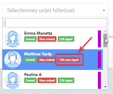 Les contrats non signés en rouge