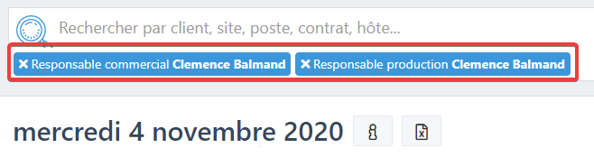 Pré filtre sur les responsables des sites : supprimés