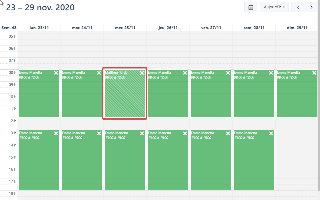 Affectation de base en brouillon